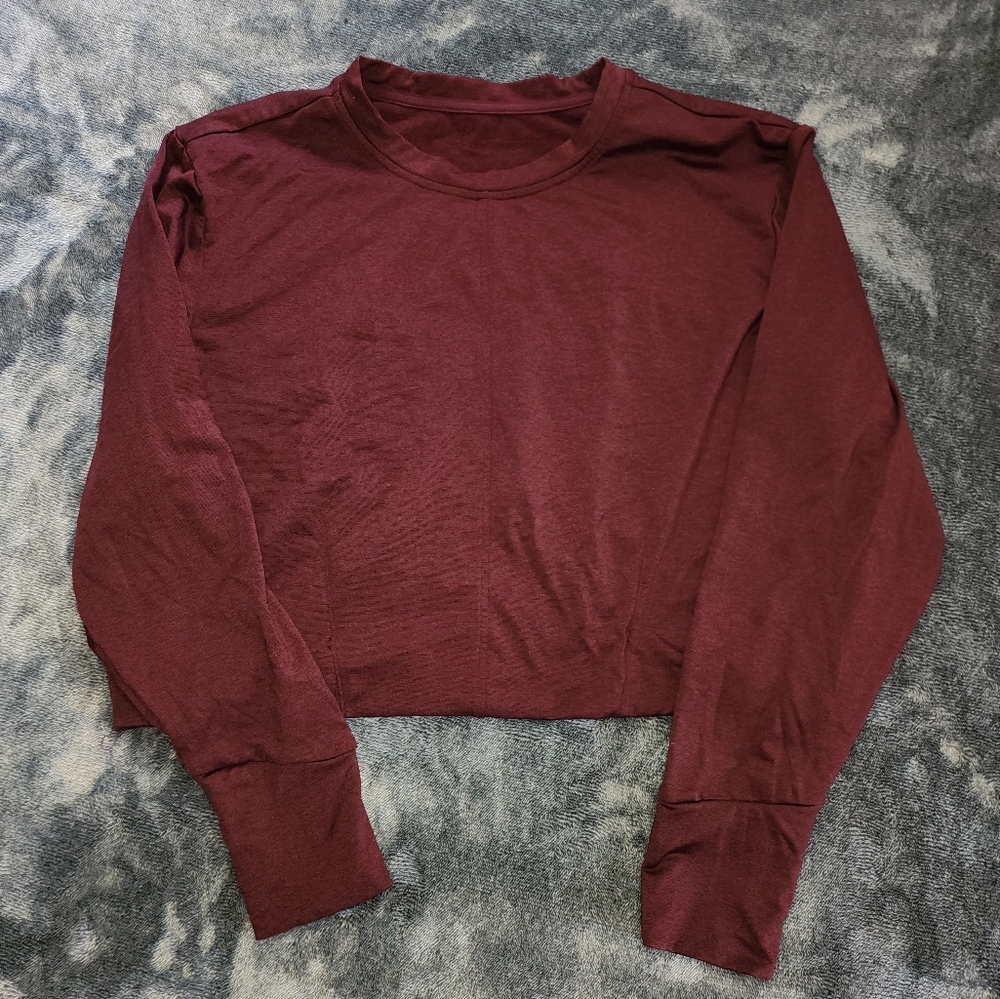 Mia Sport Crop Longsleeve Workout Shirt Size L